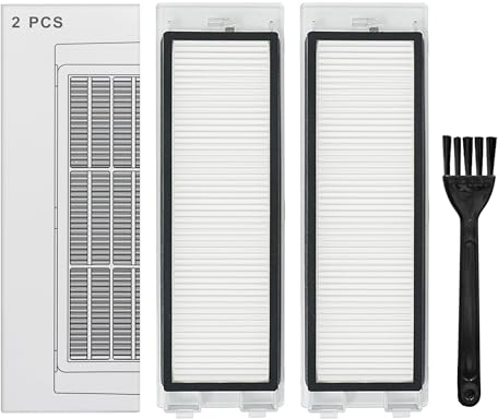 Lot de 2 filtres HEPA pour aspirateur Xiaomi Mi Series, compatible avec Roborock S50 S51 S5 MAX S6 S6 Pure S6 MaxV, brosses de rechange, kit de rechange pour Xiaomi (non compatible avec Mop Pro 2)