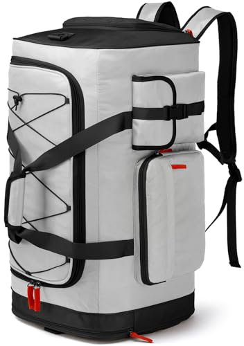 TAIHOYIN Reisetasche Herren 70L Große Sporttasche Weekender Rucksack mit Schuhfach Wasserdicht Trainingstasche Damen Übernachtung Travel Gym Tasche für Reisen, Camping, Fitness, Grau