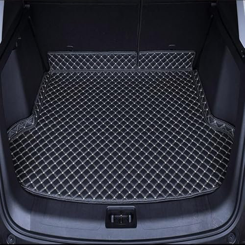 lbEUR Auto Kofferraummatten für BMW X1 F48 2016-2021, Kratzfest rutschfest Kofferraum Schutzmatten, Verschleißfest Kofferraumschutz mit Hohen Seiten,A-beige+Black