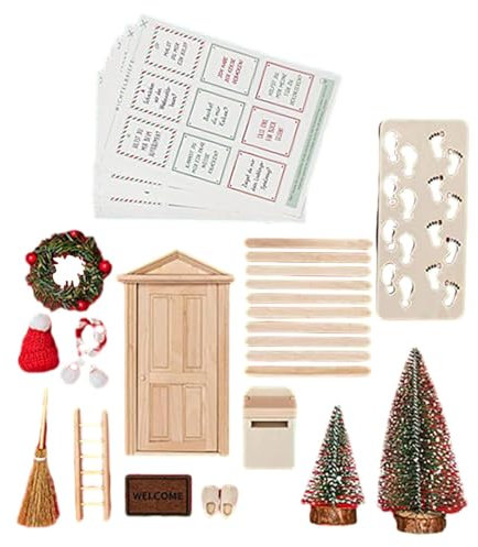 Wichteltür Set, 15-teiliges Weihnachtsspielzeuggeschenke, Mit Weihnachtsdeko Elfentür, Wichtel Tür Deko Für Feentür Dänische Weihnachtsdeko Für Kinder Geschenke