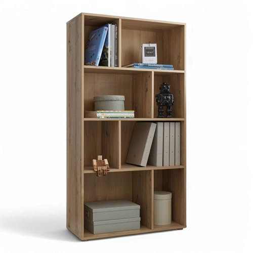 Stella Trading Liam Jugendzimmer Standregal in Artisan Eiche Optik - Modernes Regal mit viel Stauraum - 80 x 150 x 34 cm (B/H/T)