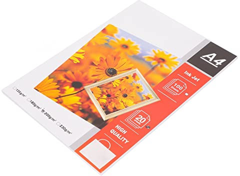 20 Stück -Fotopapier, Matt, 21 X 29 Cm, Langlebig, Glänzende Oberfläche, Wasserfest, Hohe Leuchtkraft für den Fotodruck