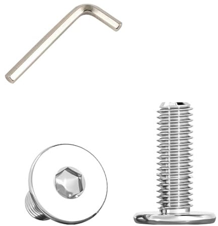 Viti a Testa Piatta M6 X 16 con Esagono Incassato, viti Brugola Testa Bombata con Flangia, Acciaio Inox A2 V2A Viti (40 Pezzi)