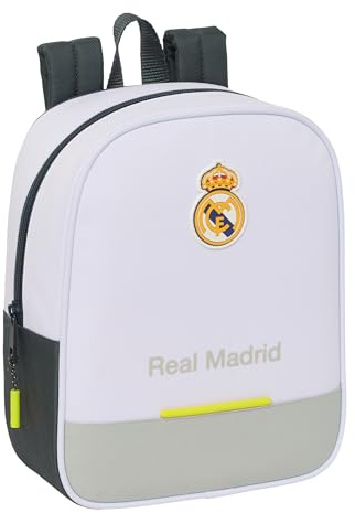 Safta Real Madrid Equiipacion 25/26 Kinderrucksack, Kinderrucksack, Schulrucksack, anpassbar an Kinderwagen, ideal für Kindergärten, bequem und vielseitig, Qualität und Widerstandsfähigkeit, 22 x 10 x