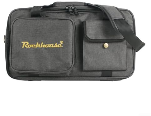 Homeponnew Pedalboard-Tasche – robuster Oxford-Stoff für Gitarreneffekte (36/49/58 cm) – verschiedene Größen mit Zubehör-Aufbewahrung (schwarz)(M)