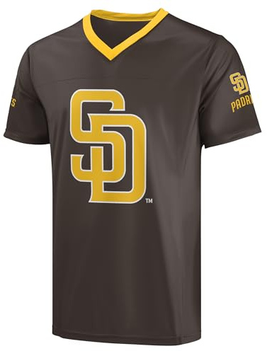 FOCO MLB Herren Offizielles Lizenzprodukt Primary Logo Wordmark Ballpark Team Color Baseball Performance V-Ausschnitt Top