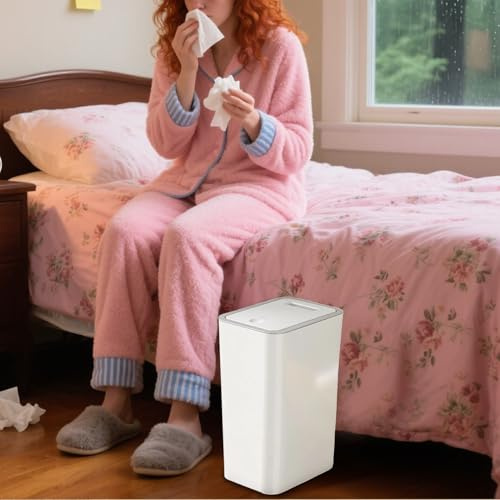 Abfalleimer mit Deckel – Abfalleimer für Badezimmer, kompakt, 10 l | Kompaktmülleimer für Waschbecken, Schlafsaal, Schlafzimmer, Toilette im Innenbereich