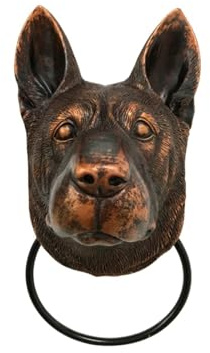 Passend for Vintage-Türklopfer aus Kunstharz in Form von Fledermaus- und Hundeköpfen, antike, verzierte Tiertordekorationen(Wolf dog)