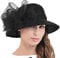 Ascot Derby Kirche Glocke Hüte Bowknot Kleid Hochzeit Party Sonnenhüte S051 (Schwarz)