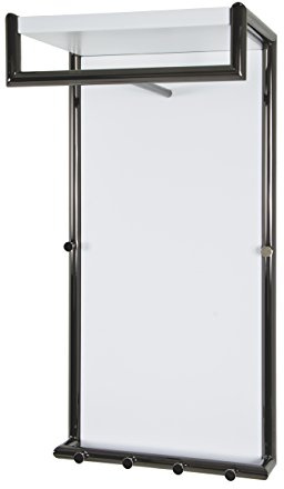 HAKU Wandgarderobe chrom dunkel, weiß, MDF, Metall - Maße: B 40 x H 80 x T 30 cm, Style: Modern