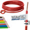 Core Cable Wiring Cable – Single Core Flexible 1.5 mm² – PVC Cable – H07V-K 1.5 mm² – Colour: Red – 5 m 10 m 15 m 20 m 25 m 30 m 35 m 40 m 45 m 50 m 55 m 60 m 70 m to 100 m – freely selectable