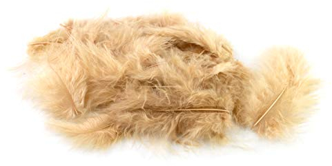 20 Flaumfedern 8-12cm (sand/beige/natur 835) // Marabufedern Bastelfedern Hühnerfedern Dekofedern Schmuckfedern Federn