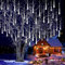 SUAVER Solarlicht Außen, 8 Tubes Meteorschauer Regen Lichter,Solar Weihnachten Lichterkette Wasserdichte 288LEDs Tropfen Lichter für Hochzeit Party Garten Baum Hause Dekoration Außen (Weiß)