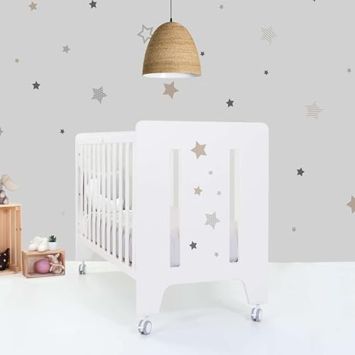 Alondra Cuna para Bebes 120x60 cm y Escritorio 2en1 de Madera 60x120. Cuna de Bebe Evolutiva, Convertible en Escritorio. No Incluye Kit colecho (Cuna + Escritorio)