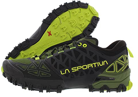 LA SPORTIVA Bushido II Trailrunning-Schuh für Herren, Olive/Neon, 44.5 EU