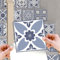 WALPLUS 120 Stück 15x15cm Lissabon Blau Weiß Wandfliesen Aufkleber Schälen und Kleben Backsplash Abziehbilder Startseite Dekore Aufkantung für Küche Badezimmer Kacheln Farbe auf Wand Wohnen Zimmer