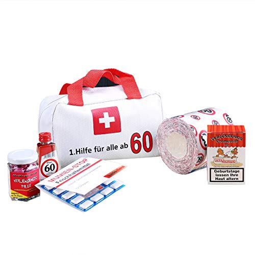 Lustapotheke® 60. Geburtstag Erste Hilfe Set für die Frau und den Mann zum (6-teilig) als lustige Geschenkidee