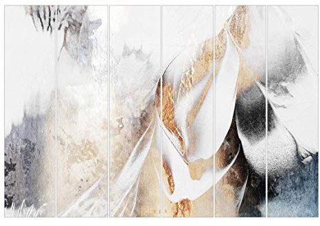 Schiebegardinen Set Elisabeth Fredriksson Goldene abstrakte Wintermalerei 6 Flächenvorhänge 250 x 360cm Wandhalterung