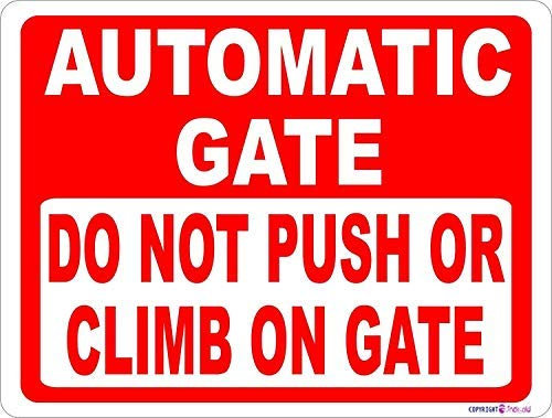 Placa de advertencia de la calle, decoración de pared, puerta automática, no empujar o subir en la puerta, prevenir lesiones y daños a puertas electrónicas, letrero de oficina para exteriores e