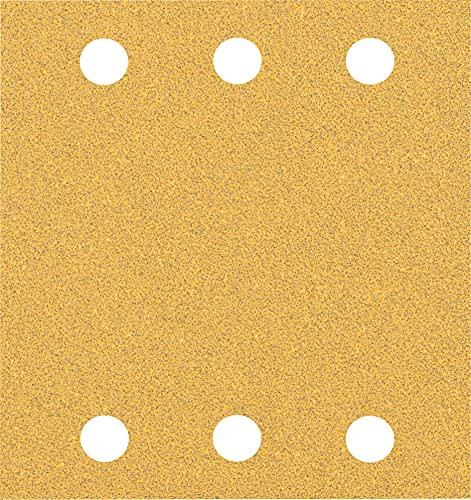 Bosch Professional 10x Carte abrasive Expert C470 con 6 fori (per Legno duro, Vernice su legno, 115x107 mm, Grana 60, accessorio Levigatrice orbitale)