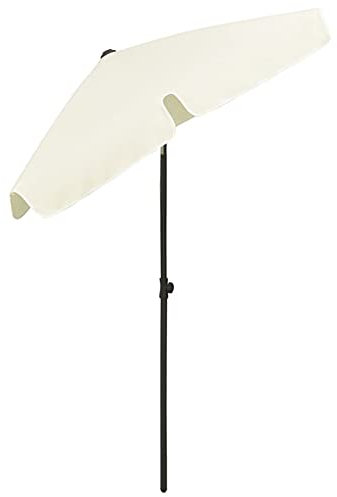 Tidyard Parasol de Plage,Parasol de Jardin,Ombrelle de Jardin,inclinable, Portable, résistant au Vent,Plage Pique-Nique Jardin Terrasse Pare-Soleil,Protection UV La- Jaune Sable 180x120 cm