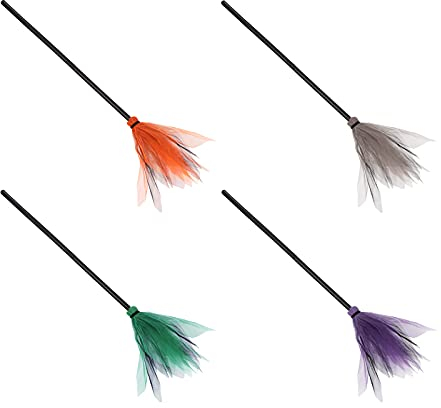 Escobas para Brujas de Halloween, 4 Unidades Halloween Disfraz de Bruja Cosplay Escoba voladora para Disfraces, Halloween, Disfraces, Fiestas, casa embrujada, Mascarada, decoración de Fiesta de Baile