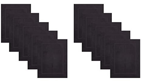 Betz 10 Stück Badvorleger Badematte Badteppich Duschvorleger Frottee Premium 100% Baumwolle Größe 50x70 cm Qualität 650g/m² Farbe Graphit