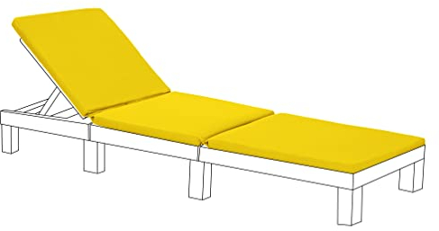 Gardenista Liegenauflage, Auflage für Gartenliege 194 x 66 x 5 cm,Auflagen für Deckchair,Polsterauflage für Sonnenliege Strandliege,Kissen für Liegestuhl Bezug der Kissen abnehmbar (Gelb)