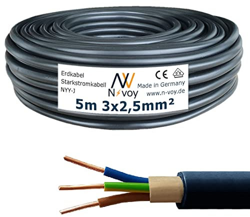 NYY-J 3x2,5 mm² 5m (Variable bis 50m) Erdkabel Starkstromkabel in Beton Erdreich VDE 0276 M114
