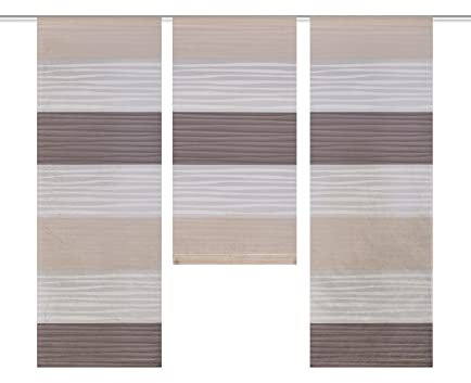 Gabi Kleinfenster-Set, halbtransparenter Stoff, Farbe: Stein, Größe: 80 x 30 cm