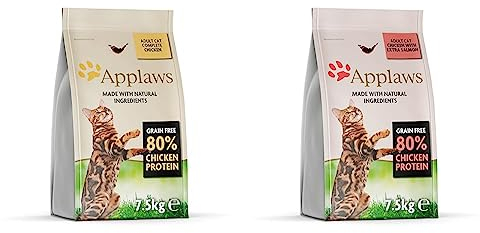 Applaws Katzentrockenfutter Mit Hühnchen & Lachs - 1er Pack (7.5 kg) - Adult Katze Trockenfutter