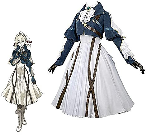 Tongyundacheng Violet Evergarden Cosplay Costume Anime Lolita Dress Outfits Full Set Halloween Party Costume for Womens