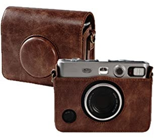 AFGRAPHIC Retro Camera Case Bag Coffee Brown PU Leather Protective Cover Case for Fujifilm Instax Mini EVO Instant Camera