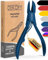 DEKOFY Nagelzange Edelstahl 11,5CM - Extra scharfe Nagelschere mit präzisem Schnitt - Fußnagelschere für dicke Nägel - Fußpflege, Nagelpflege, Pediküre, Nagelknipser Fußnägel, Nagelschneider, Blau