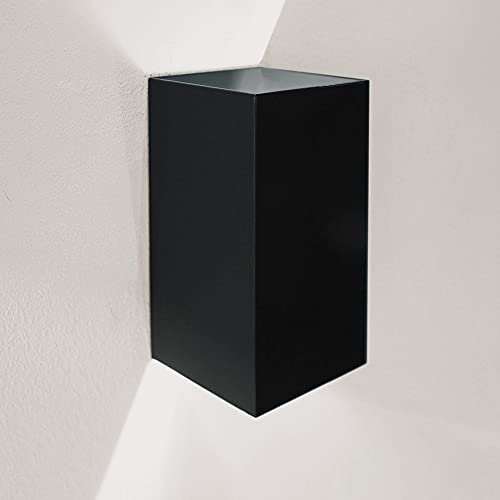 s.luce Ixa LED Außenlampe Wandleuchte IP44 Außenleuchte Effekt Wandlampe, Farbe Schwarz, Rechteckig