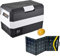 Prime Tech Kompressor-Kühlbox Eco-Line 25/30 Liter inkl. Solarpanel, bis -22 Grad, 12/24/230 V für Steckdose, Auto, LKW, PKW, Boot, Reisemobil (Kühlbox 30 l + Solarpanel) Diverse Größen