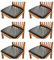 qiden Esszimmerstuhl Sitzbezüge 2 4 6er Set, Stuhlbezug Sitzfläche Stretch Sitzbezüge Kunstleder Wasserdicht Stuhlbezug,Einfaches Abnehmen des Sitzbezugs-Schwarz-6er Set (36-48cm)