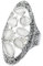 YAHOYA Luxus Opal Ring für Frauen Vintage Hochzeitsschmuck Antik Tibetisch Silber Grau Kristall Großer Ring
