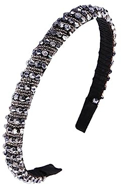 SURALIN 1PCS Haarreif für Damen mit Kristallperlen Stirnband Haarschmuck Haarreifen Damen Haarreifen Mädchen(Silber)