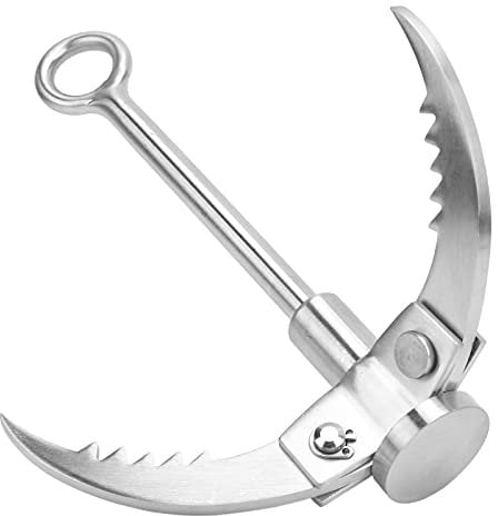 Topyond Edelstahl Kletterklaue, Outdoor Grappling Hook aus Edelstahl Mit Seil, 3 Klauen Klapphaken, Outdoor-Seilausrüstung, Klappbarer Überlebenshaken Für Bergsteigen, Klettern Und Bergung