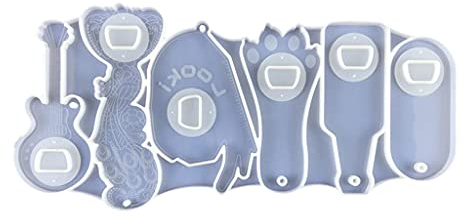 CukYi Silikonformen Epoxidharzformen Form Epoxidharz Flaschenöffner Epoxidharzform Bieröffner Korkenzieher Basteln Schmuck Schlüsselanhänger Werkzeug