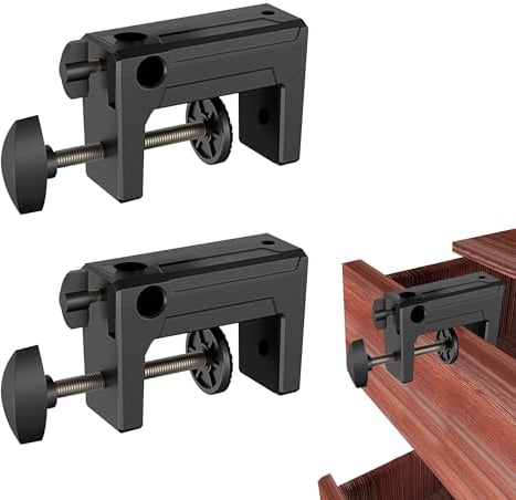 Abrazadera C, Abrazadera de Escritorio Abrazadera Universal en C Ajustable Soporte de Base en C Accesorio de Montaje para Carpintería Madera Oficina de Cabecero, 2 Piezas, Negro
