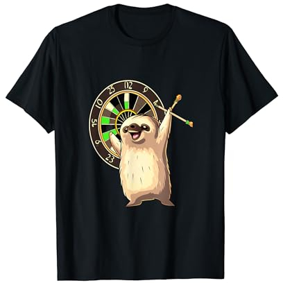 Darts Funny Faultier Dartscheibe Dartspieler T-Shirt