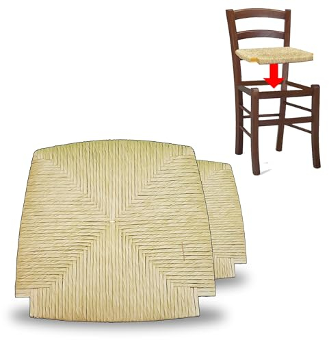 FacilCasa Recambio para Sillas, Asiento de Celulosa de Paja para Silla de Comedor - Hidrófugo, Resistente e Higiénico. + Manual de instalación - Nr.2 Venezia Cell. (39 x 35 cm)