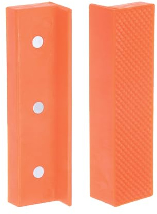 QUARKZMAN Magnetische Schraubstockbacken 4 Zoll Magnetische Glatt | Rillenoberfläche Weiche Nylon-Schutzbacken Mehrzweck-Schutz für Holzbearbeitung, Schmuckherstellung, Gelb