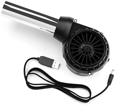 SZYDD BBQ Blower for Outdoor Cooking, USB Rechargeable Handheld Fan Bellows with Aluminum Tube BBQ Air Blower Outdoo