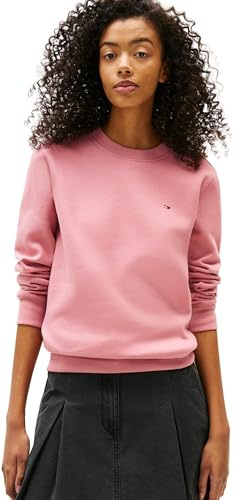 Tommy Jeans Damen Pullover Crew Neck Rundhalsausschnitt, Rosa (Tahiti Berry), L