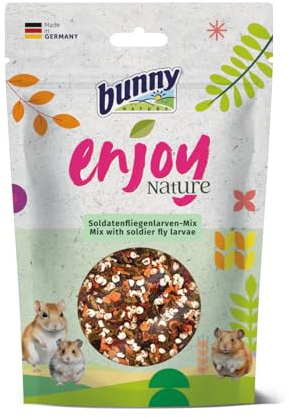 Bunny EnjoyNature Soldatenfliegenlarven-Mix | 90 g | Ergänzungsfuttermittel für Hamster, Zwerghamster, Farbmäuse, Rennmäuse & Ratten | Mit wertvollen Proteinen | 100% natürlich