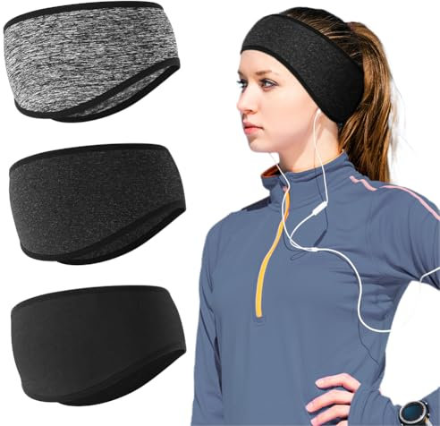 AYBUY Bandeau Cache-Oreilles, 3 Pcs Bandeaux de Sport Course à Pied, Bandeau d'hiver pour Les Oreilles, Bandeaux de Course, Bandeaux de Ski pour Yoga, Cyclisme, Basket-Ball, Fitness