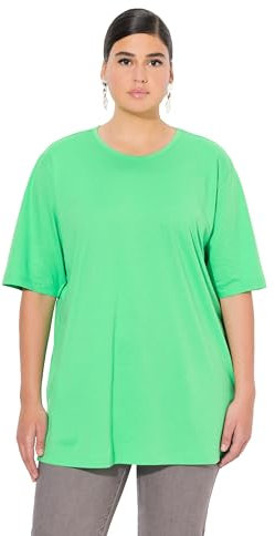Ulla Popken Damen T-Shirt, Rundhalsausschnitt, Relaxed, Halbarm, Mintgrün, 50-52 EU